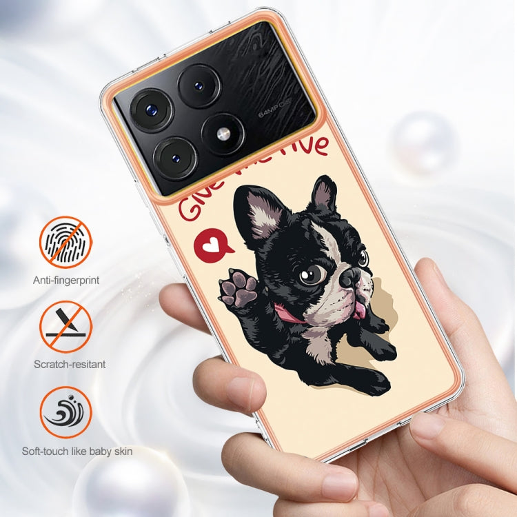 For Xiaomi Poco X6 Pro / Redmi K70E Electroplating Marble Dual-side IMD Phone Case(Lucky Dog) - K70E Cases by PMC Jewellery | Online Shopping South Africa | PMC Jewellery | Buy Now Pay Later Mobicred