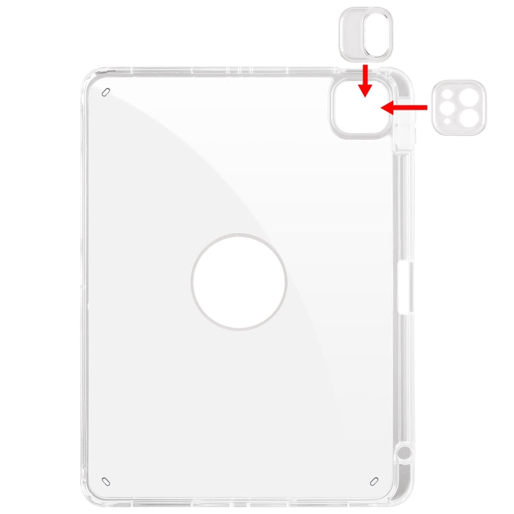 For iPad Air 13 2024 Clear Acrylic 360 Rotation Detachable Leather Tablet Case(Ice Blue) - iPad Air 13 2024 Cases by PMC TechLife | Online Shopping South Africa | PMC TechLife | Buy Now Pay Later Mobicred