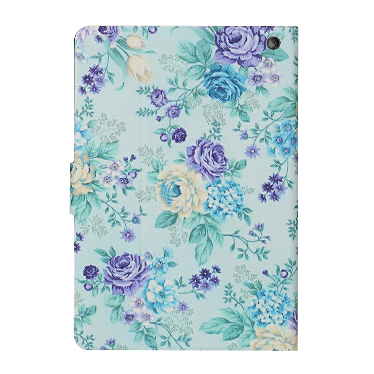 For Amazon Kindle Fire Max 11 Colored Drawing Flower Smart Leather Tablet Case(Purple Flower) - Amazon by PMC TechLife | Online Shopping South Africa | PMC TechLife | Buy Now Pay Later Mobicred