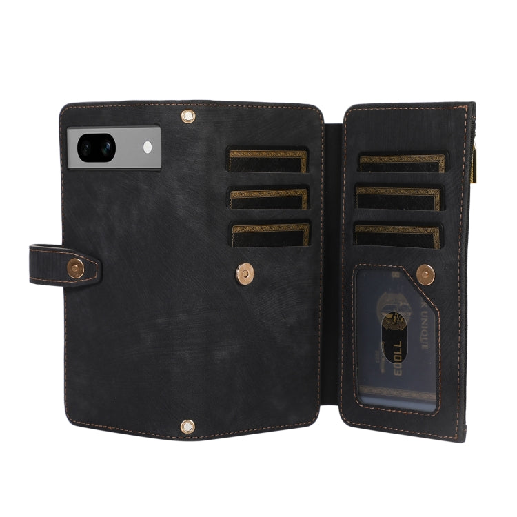 For Google Pixel 7a Dream 9-Card Wallet Zipper Bag Leather Phone Case(Black) - Google Cases by PMC TechLife | Online Shopping South Africa | PMC TechLife | Buy Now Pay Later Mobicred