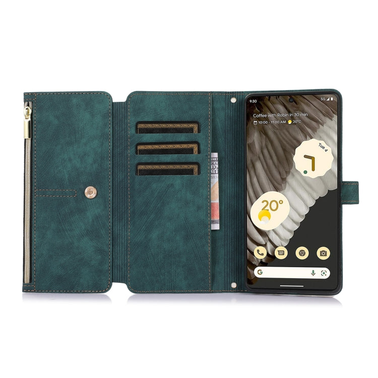 For Google Pixel 7 Pro Dream 9-Card Wallet Zipper Bag Leather Phone Case(Green) - Google Cases by PMC TechLife | Online Shopping South Africa | PMC TechLife | Buy Now Pay Later Mobicred