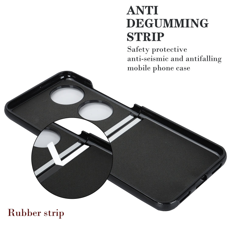 For Huawei P50 Pocket Rhombic Microfiber Folding Phone Case with Ring(Black) - Huawei Cases by PMC TechLife | Online Shopping South Africa | PMC TechLife | Buy Now Pay Later Mobicred
