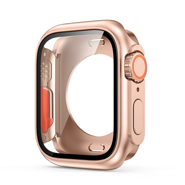 For Apple Watch Series 9 / 8 / 7 41mm Change to Ultra 49mm All-Inclusive Film Hybrid PC Watch Case(Rose Gold) - Watch Cases by PMC Jewellery | Online Shopping South Africa | PMC Jewellery | Buy Now Pay Later Mobicred