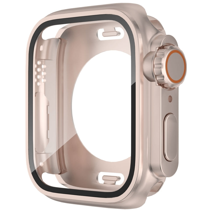 For Apple Watch Series 9 / 8 / 7 41mm Change to Ultra 49mm Waterproof All-Inclusive Film Hybrid PC Watch Case(Rose Gold) - Watch Cases by PMC Jewellery | Online Shopping South Africa | PMC Jewellery | Buy Now Pay Later Mobicred