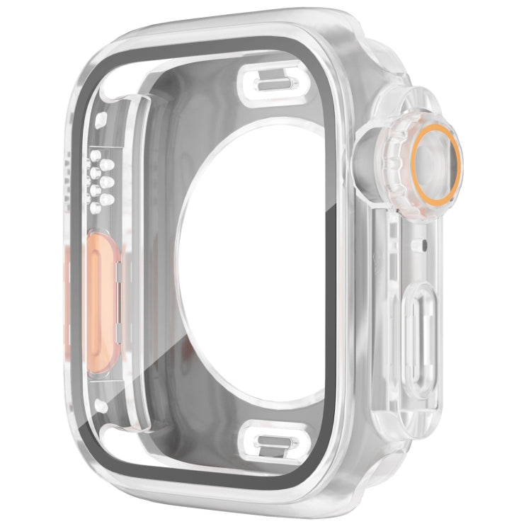 For Apple Watch Series 9 / 8 / 7 41mm Change to Ultra 49mm Waterproof All-Inclusive Film Hybrid PC Watch Case(Transparent) - Watch Cases by PMC Jewellery | Online Shopping South Africa | PMC Jewellery | Buy Now Pay Later Mobicred