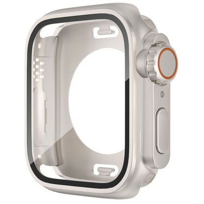 For Apple Watch Series 9 / 8 / 7 41mm Change to Ultra 49mm Waterproof All-Inclusive Film Hybrid PC Watch Case(Starlight Silver) - Watch Cases by PMC Jewellery | Online Shopping South Africa | PMC Jewellery | Buy Now Pay Later Mobicred