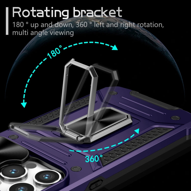 For iPhone 14 Pro Camshield Robot TPU Hybrid PC Phone Case(Purple) - iPhone 14 Pro Cases by PMC TechLife | Online Shopping South Africa | PMC TechLife