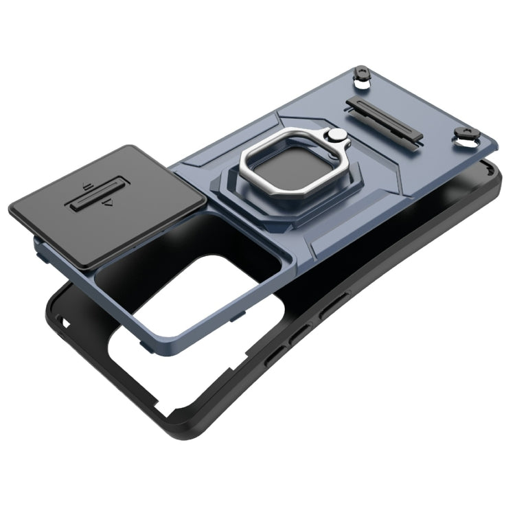 For Xiaomi Redmi Note 13 Pro 4G Global Sliding Camshield TPU + PC Shockproof Phone Case with Holder(Black) - Note 13 Pro Cases by PMC TechLife | Online Shopping South Africa | PMC TechLife | Buy Now Pay Later Mobicred