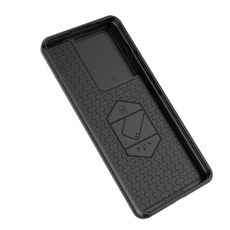For Xiaomi Redmi Turbo 3 5G Sliding Camshield TPU + PC Shockproof Phone Case with Holder(Grey) - Xiaomi Cases by PMC TechLife | Online Shopping South Africa | PMC TechLife | Buy Now Pay Later Mobicred
