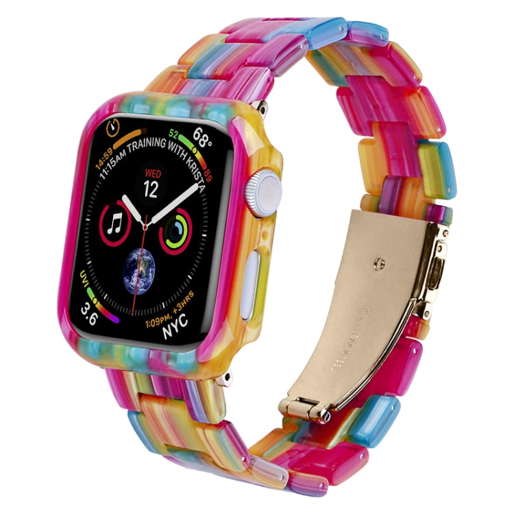 For Apple Watch Ultra 2 / Ultra 49mm Printed Resin PC Watch Band Case Kit(Pink Green) - Watch Cases by PMC Jewellery | Online Shopping South Africa | PMC Jewellery | Buy Now Pay Later Mobicred