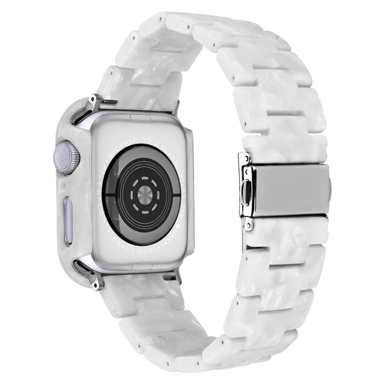 For Apple Watch Ultra 2 / Ultra 49mm Printed Resin PC Watch Band Case Kit(Pearl White) - Watch Cases by PMC Jewellery | Online Shopping South Africa | PMC Jewellery | Buy Now Pay Later Mobicred