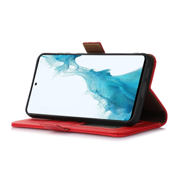 For Samsung Galaxy S24 Side-Magnetic TJ Genuine Leather RFID Phone Case(Red) - Galaxy Phone Cases by PMC Jewellery | Online Shopping South Africa | PMC Jewellery | Buy Now Pay Later Mobicred