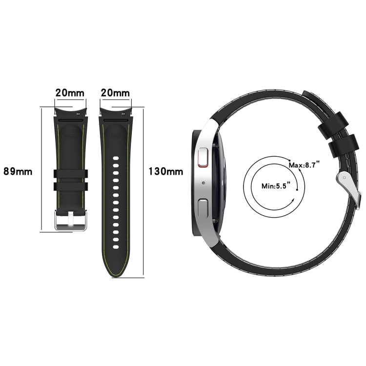 For Samsung Galaxy Watch 6 / 6 Classic Leather Silicone Watch Band(Grey) - Watch Bands by PMC TechLife | Online Shopping South Africa | PMC TechLife
