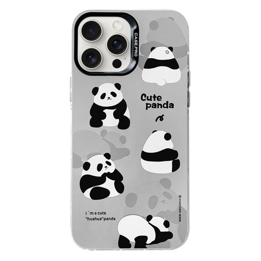 For iPhone 16 Pro Electroplated Silver Series PC Protective Phone Case(Grey Panda) - iPhone 16 Pro Cases by PMC Jewellery | Online Shopping South Africa | PMC Jewellery | Buy Now Pay Later Mobicred