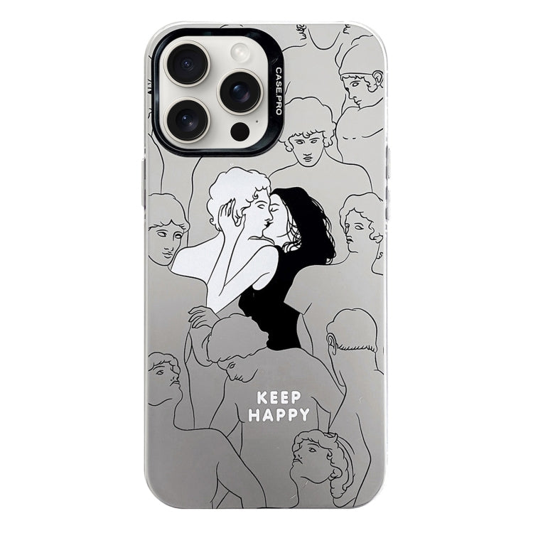 For iPhone 16 Pro Electroplated Silver Series PC Protective Phone Case(Lovers) - iPhone 16 Pro Cases by PMC Jewellery | Online Shopping South Africa | PMC Jewellery | Buy Now Pay Later Mobicred