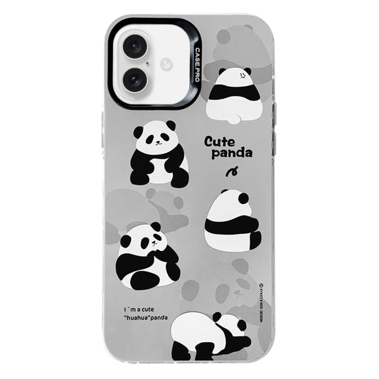 For iPhone 16 Plus Electroplated Silver Series PC Protective Phone Case(Grey Panda) - iPhone 16 Plus Cases by PMC Jewellery | Online Shopping South Africa | PMC Jewellery | Buy Now Pay Later Mobicred