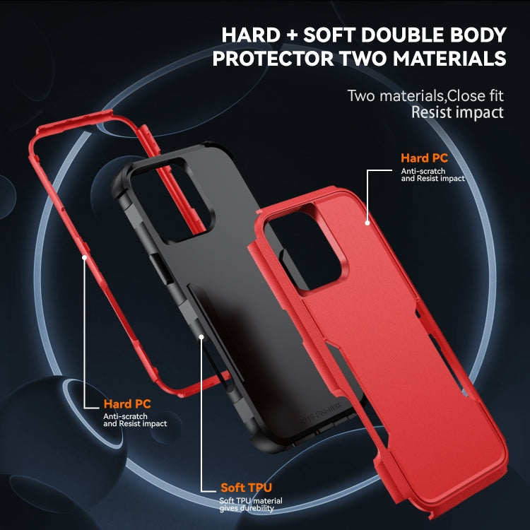 For iPhone 16 Pro Max Commuter Shockproof TPU + PC Phone Case(Red+Black) - iPhone 16 Pro Max Cases by PMC TechLife | Online Shopping South Africa | PMC TechLife | Buy Now Pay Later Mobicred
