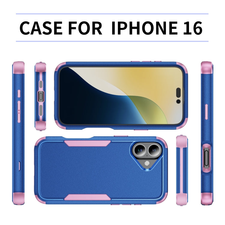 For iPhone 16 Commuter Shockproof TPU + PC Phone Case(Royal Blue+Pink) - iPhone 16 Cases by PMC Jewellery | Online Shopping South Africa | PMC Jewellery | Buy Now Pay Later Mobicred