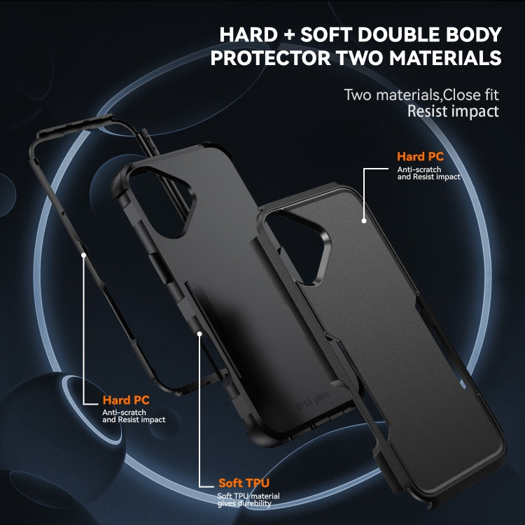 For iPhone 16 Commuter Shockproof TPU + PC Phone Case(Black) - iPhone 16 Cases by PMC TechLife | Online Shopping South Africa | PMC TechLife | Buy Now Pay Later Mobicred