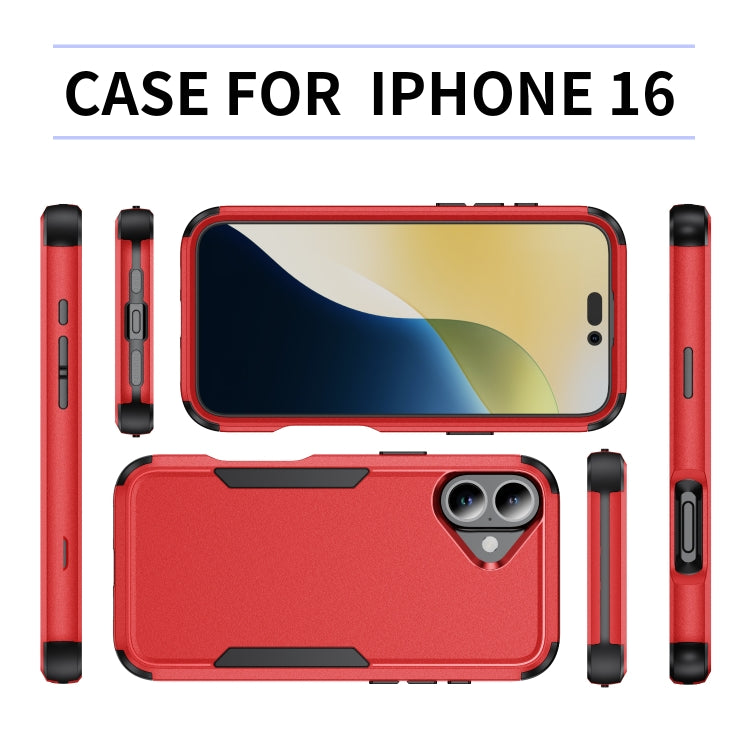 For iPhone 16 Commuter Shockproof TPU + PC Phone Case(Red+Black) - iPhone 16 Cases by PMC Jewellery | Online Shopping South Africa | PMC Jewellery | Buy Now Pay Later Mobicred