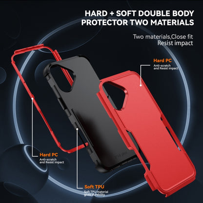 For iPhone 16 Commuter Shockproof TPU + PC Phone Case(Red+Black) - iPhone 16 Cases by PMC Jewellery | Online Shopping South Africa | PMC Jewellery | Buy Now Pay Later Mobicred