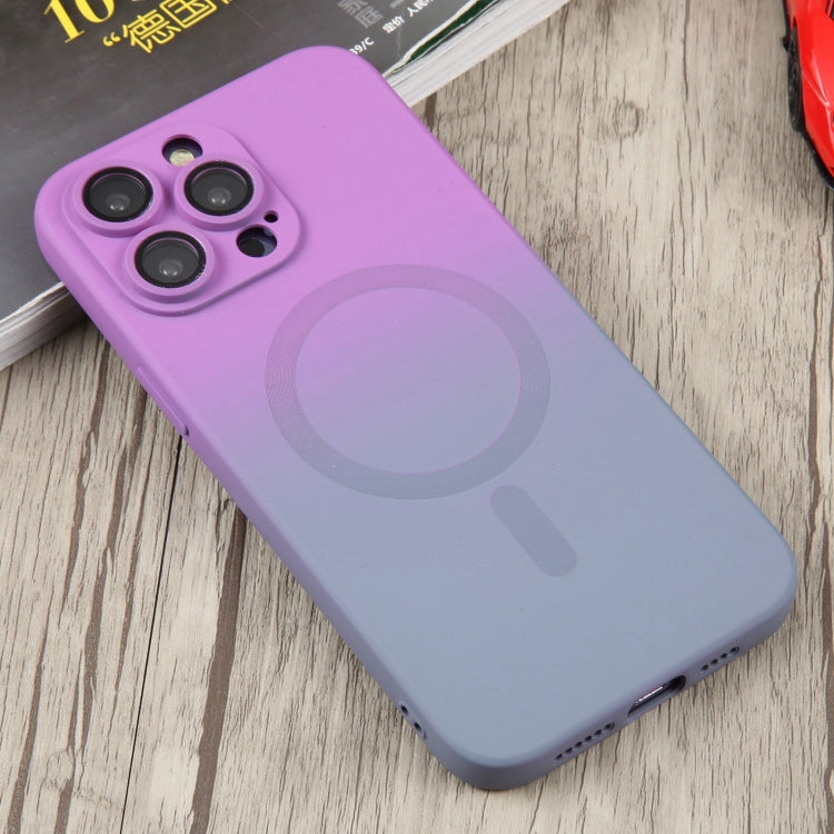 For iPhone 15 Pro Max Liquid TPU Silicone Gradient MagSafe Phone Case(Purple) - iPhone 15 Pro Max Cases by PMC Jewellery | Online Shopping South Africa | PMC Jewellery