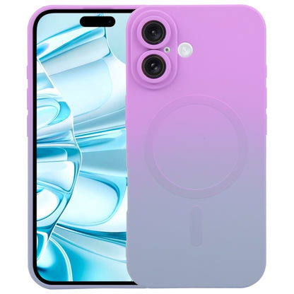 For iPhone 16 Liquid TPU Silicone Gradient MagSafe Phone Case(Purple) - iPhone 16 Cases by PMC Jewellery | Online Shopping South Africa | PMC Jewellery | Buy Now Pay Later Mobicred