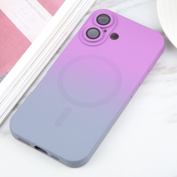 For iPhone 16 Liquid TPU Silicone Gradient MagSafe Phone Case(Purple) - iPhone 16 Cases by PMC TechLife | Online Shopping South Africa | PMC TechLife | Buy Now Pay Later Mobicred