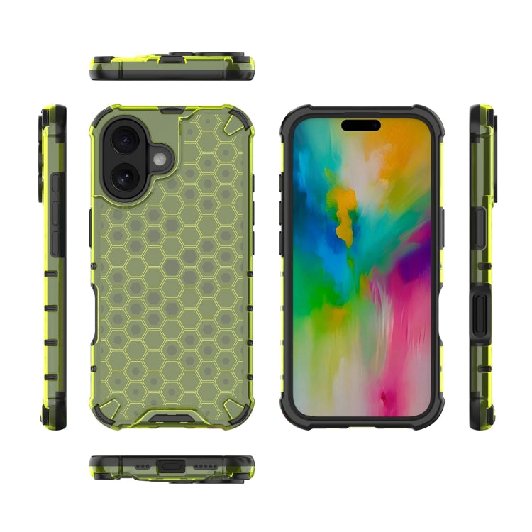 For iPhone 16 Plus Honeycomb Shockproof Phone Case(Green) - iPhone 16 Plus Cases by PMC TechLife | Online Shopping South Africa | PMC TechLife | Buy Now Pay Later Mobicred