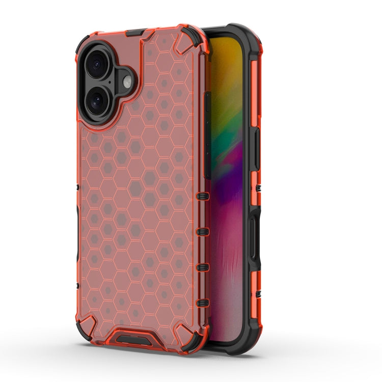 For iPhone 16 Plus Honeycomb Shockproof Phone Case(Red) - iPhone 16 Plus Cases by PMC TechLife | Online Shopping South Africa | PMC TechLife | Buy Now Pay Later Mobicred