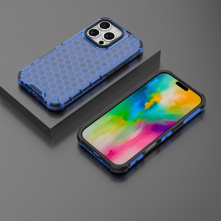 For iPhone 16 Pro Honeycomb Shockproof Phone Case(Blue) - iPhone 16 Pro Cases by PMC Jewellery | Online Shopping South Africa | PMC Jewellery | Buy Now Pay Later Mobicred