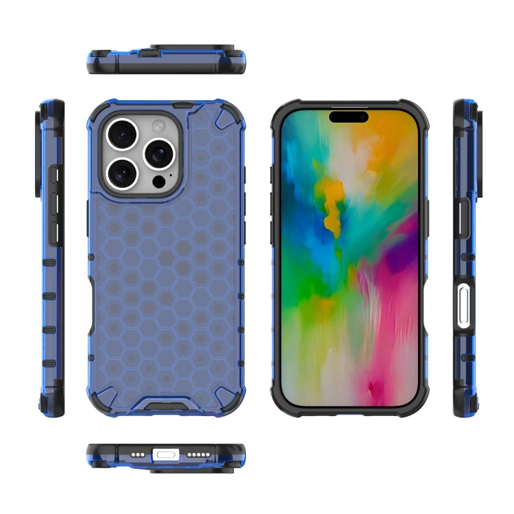 For iPhone 16 Pro Honeycomb Shockproof Phone Case(Blue) - iPhone 16 Pro Cases by PMC Jewellery | Online Shopping South Africa | PMC Jewellery | Buy Now Pay Later Mobicred