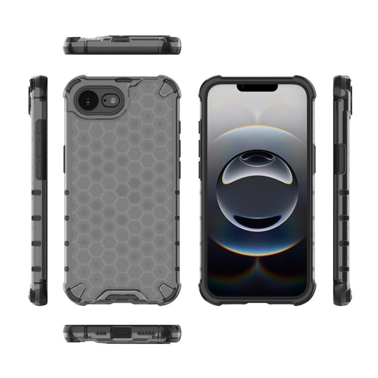 For iPhone 16e Honeycomb Shockproof Phone Case(Black) - free shipping - PMC TechLife - Order now!