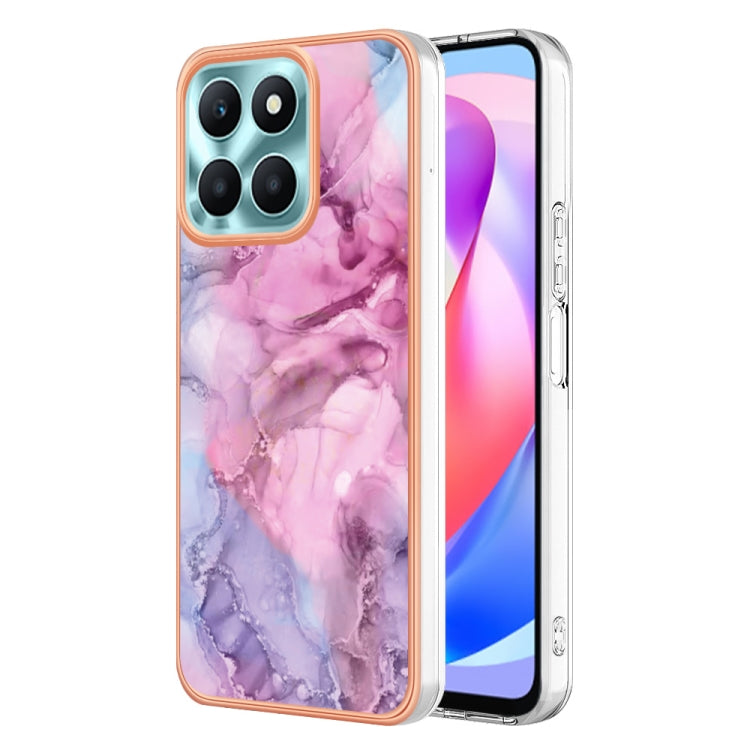 For Honor X6a Electroplating Marble Dual-side IMD Phone Case(Pink 013) - Honor Cases by PMC TechLife | Online Shopping South Africa | PMC TechLife