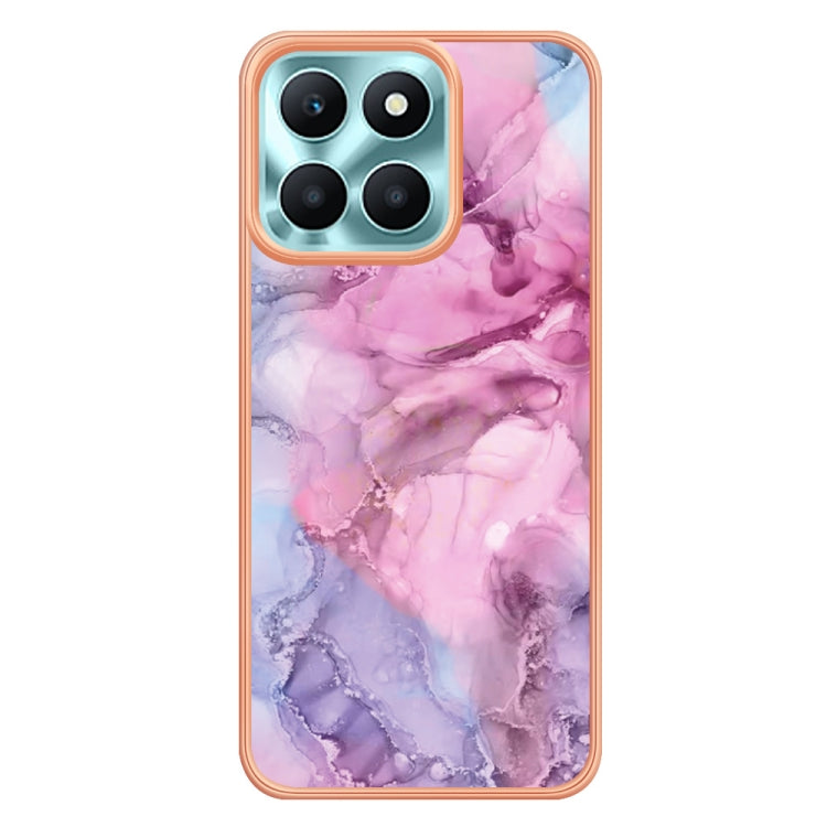 For Honor X6a Electroplating Marble Dual-side IMD Phone Case(Pink 013) - Honor Cases by PMC TechLife | Online Shopping South Africa | PMC TechLife