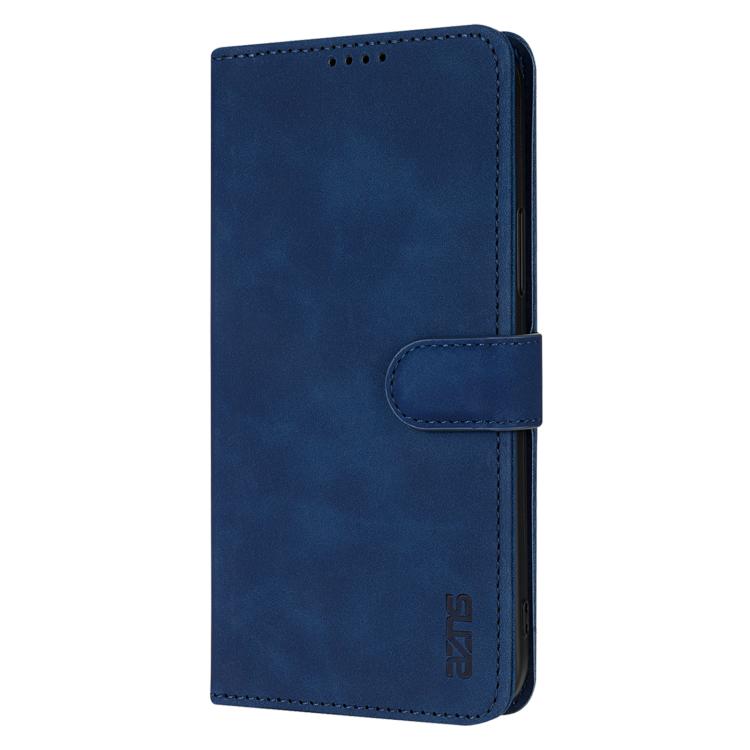 For iPhone 16e AZNS Skin Feel Calf Texture Flip Leather Phone Case(Blue) - iPhone 16e Cases by AZNS | Online Shopping South Africa | PMC TechLife | Buy Now Pay Later Mobicred