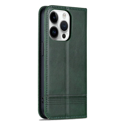 For iPhone 16 Pro AZNS Magnetic Calf Texture Flip Leather Phone Case(Dark Green) - iPhone 16 Pro Cases by AZNS | Online Shopping South Africa | PMC Jewellery | Buy Now Pay Later Mobicred