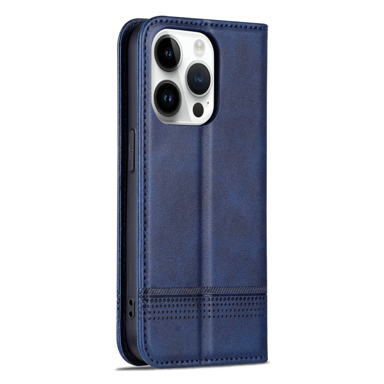 For iPhone 16 Pro AZNS Magnetic Calf Texture Flip Leather Phone Case(Dark Blue) - iPhone 16 Pro Cases by AZNS | Online Shopping South Africa | PMC Jewellery | Buy Now Pay Later Mobicred