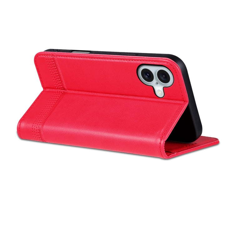 For iPhone 16 Plus AZNS Magnetic Calf Texture Flip Leather Phone Case(Red) - iPhone 16 Plus Cases by AZNS | Online Shopping South Africa | PMC Jewellery | Buy Now Pay Later Mobicred