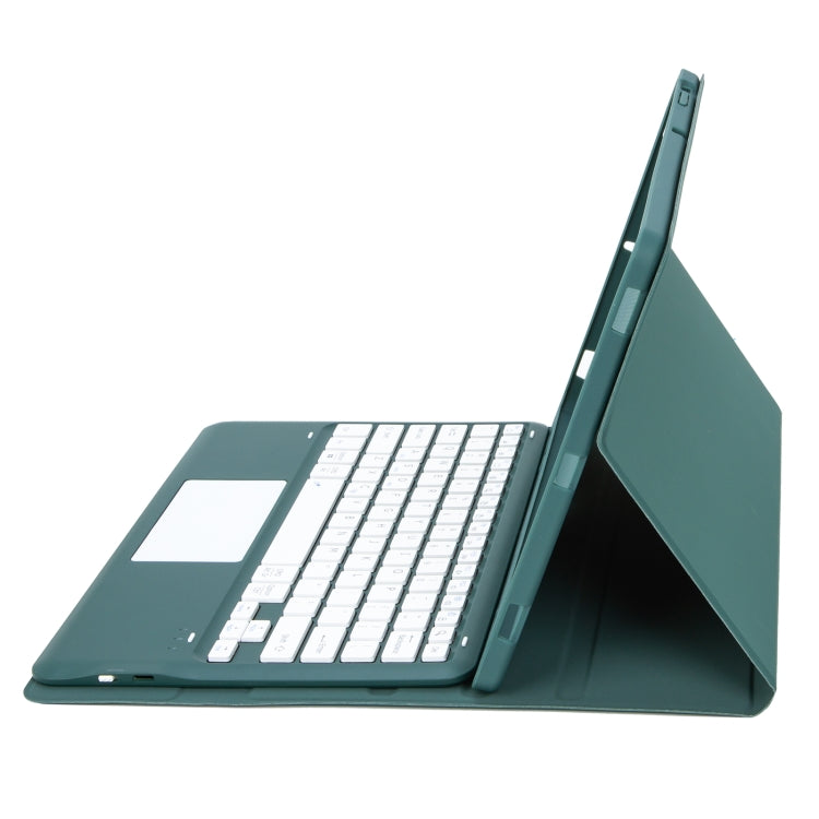 For Samsung Galaxy Tab S9+ A810B-A Touch Pad Detachable Bluetooth Keyboard Leather Tablet Case(Dark Green) - Samsung Keyboard by PMC TechLife | Online Shopping South Africa | PMC TechLife