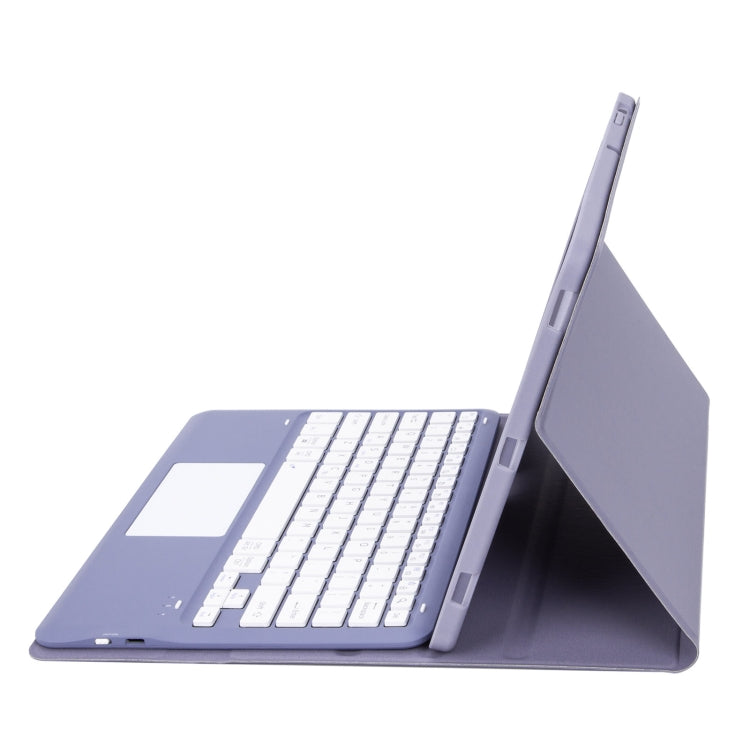 For Samsung Galaxy Tab S9 FE+ A810B-A Touch Pad Detachable Bluetooth Keyboard Leather Tablet Case(Purple) - Samsung Keyboard by PMC TechLife | Online Shopping South Africa | PMC TechLife