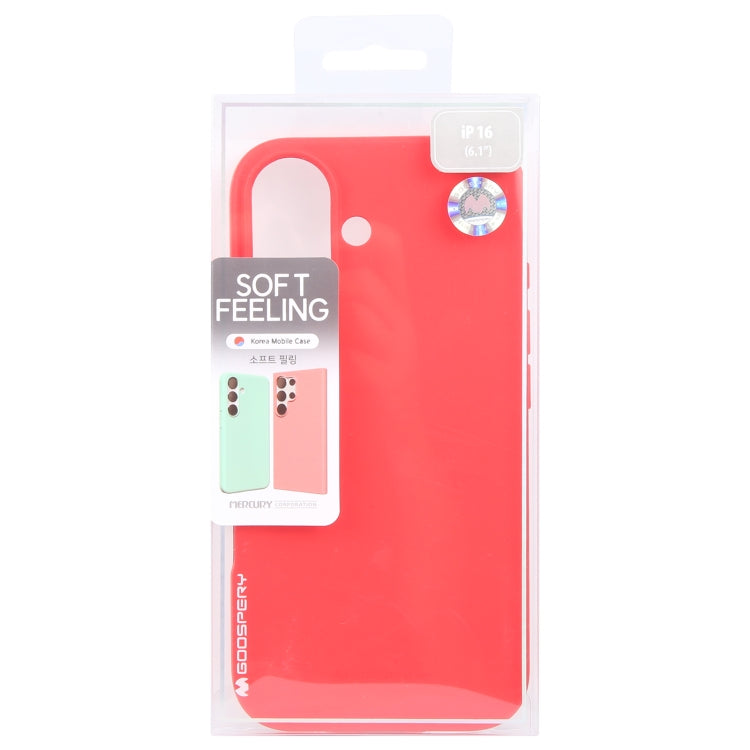 For iPhone 16 GOOSPERY SOFT FEELING Liquid TPU Soft Phone Case(Red) - iPhone 16 Cases by GOOSPERY | Online Shopping South Africa | PMC Jewellery | Buy Now Pay Later Mobicred