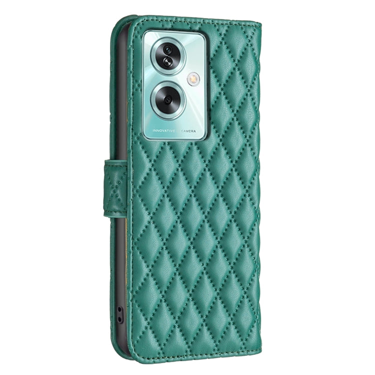 For OPPO A79 5G Diamond Lattice Wallet Leather Flip Phone Case(Green) - OPPO Cases by PMC TechLife | Online Shopping South Africa | PMC TechLife
