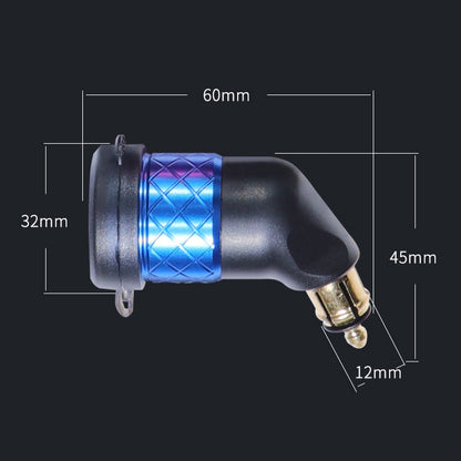 German EU Plug Special Motorcycle Elbow Charger Dual USB Voltmeter 4.2A Charger, Shell Color:Blue(Red Light) - Battery Charger by PMC Jewellery | Online Shopping South Africa | PMC Jewellery | Buy Now Pay Later Mobicred