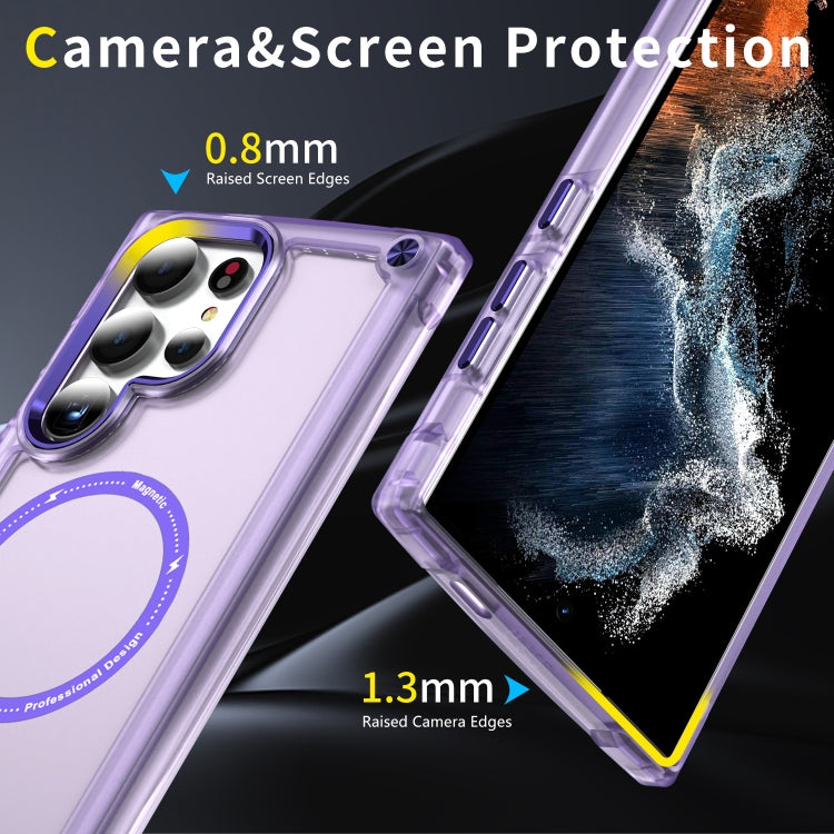 For Samsung Galaxy S25 Ultra 5G Skin Feel TPU + PC MagSafe Magnetic Phone Case(Transparent Purple) - Galaxy S25 Ultra 5G Cases by PMC Jewellery | Online Shopping South Africa | PMC Jewellery | Buy Now Pay Later Mobicred