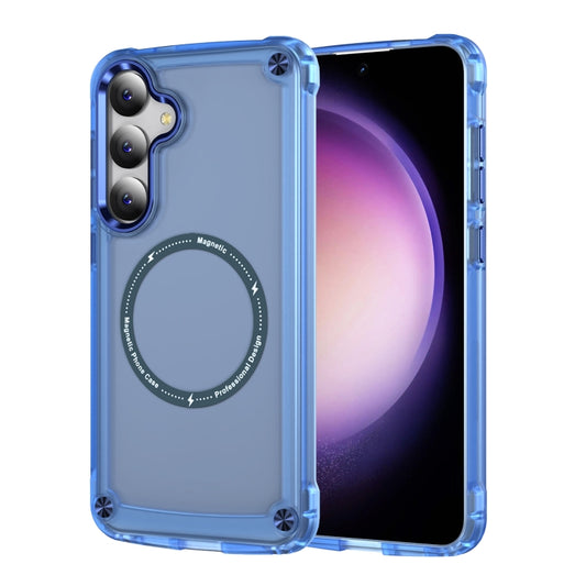 For Samsung Galaxy S25+ 5G Skin Feel TPU + PC MagSafe Magnetic Phone Case(Transparent Blue) - Galaxy S25+ 5G Cases by PMC Jewellery | Online Shopping South Africa | PMC Jewellery | Buy Now Pay Later Mobicred