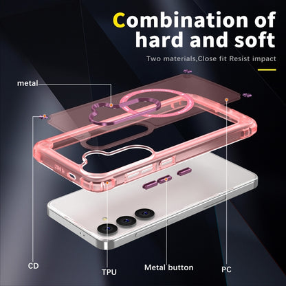 For Samsung Galaxy S25 5G Skin Feel TPU + PC MagSafe Magnetic Phone Case(Transparent Pink) - Galaxy S25 5G Cases by PMC Jewellery | Online Shopping South Africa | PMC Jewellery | Buy Now Pay Later Mobicred