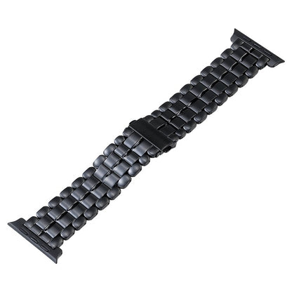 For Apple Watch Series 7 41mm Five Beads Titanium Steel Watch Band(Black) - Watch Bands by PMC Jewellery | Online Shopping South Africa | PMC Jewellery