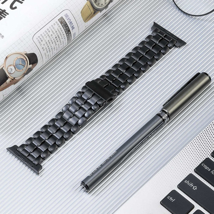 For Apple Watch Series 7 45mm Five Beads Titanium Steel Watch Band(Black) - Watch Bands by PMC TechLife | Online Shopping South Africa | PMC TechLife