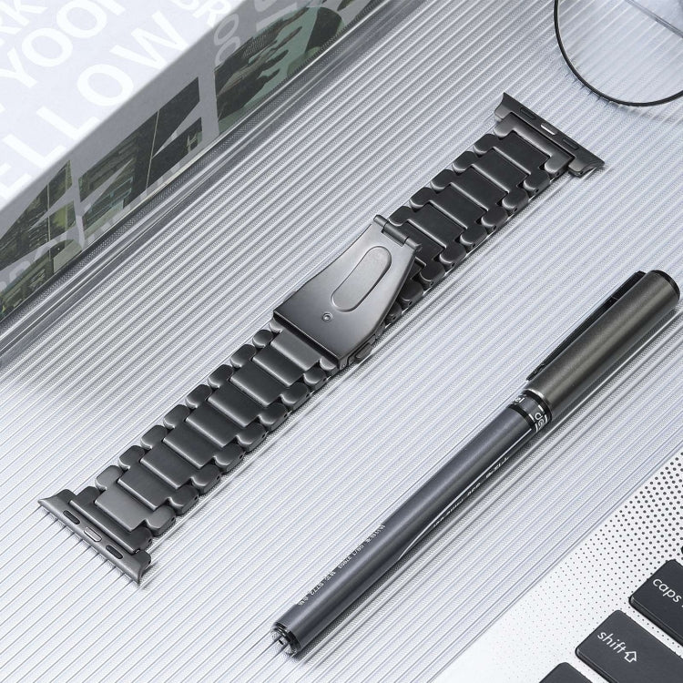 For Apple Watch Series 5 44mm Five Beads Titanium Steel Watch Band(Grey) - Watch Bands by PMC TechLife | Online Shopping South Africa | PMC TechLife